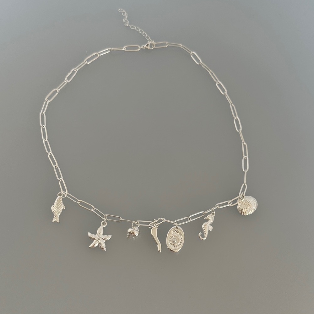 925 sterling silver Ocean Charm Necklace - Picture 3 of 4